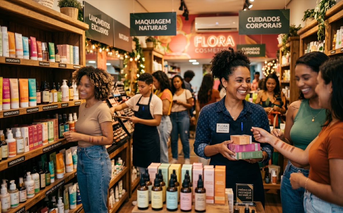 Loja crescendo com compras constantes e organizadas